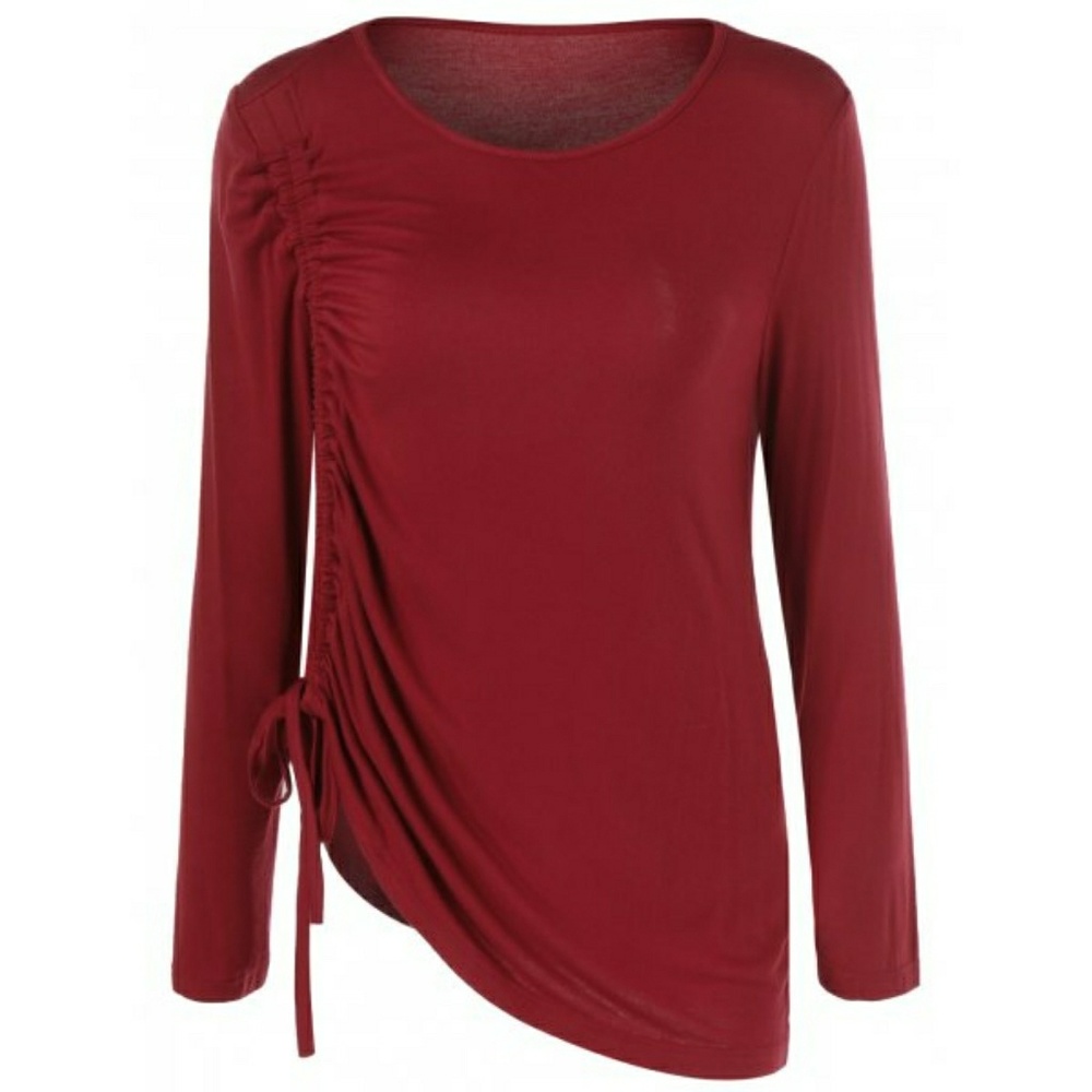 Drawstring Asymmetrical T-Shirt 